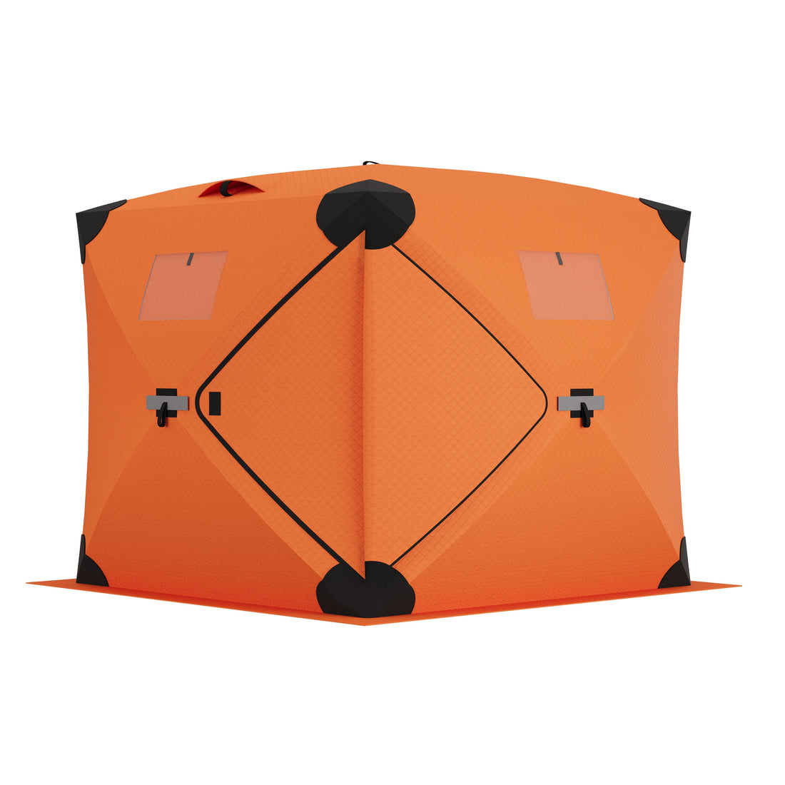 Garvee Ice Fishing Tent Pop-Up Hub-Style Insulated Shelter Large 3-4 Person Durable Lightweight Orange for Winter Fishing