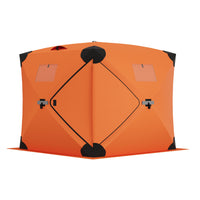 Garvee Ice Fishing Tent Pop-Up Hub-Style Insulated Shelter Large 3-4 Person Durable Lightweight Orange for Winter Fishing
