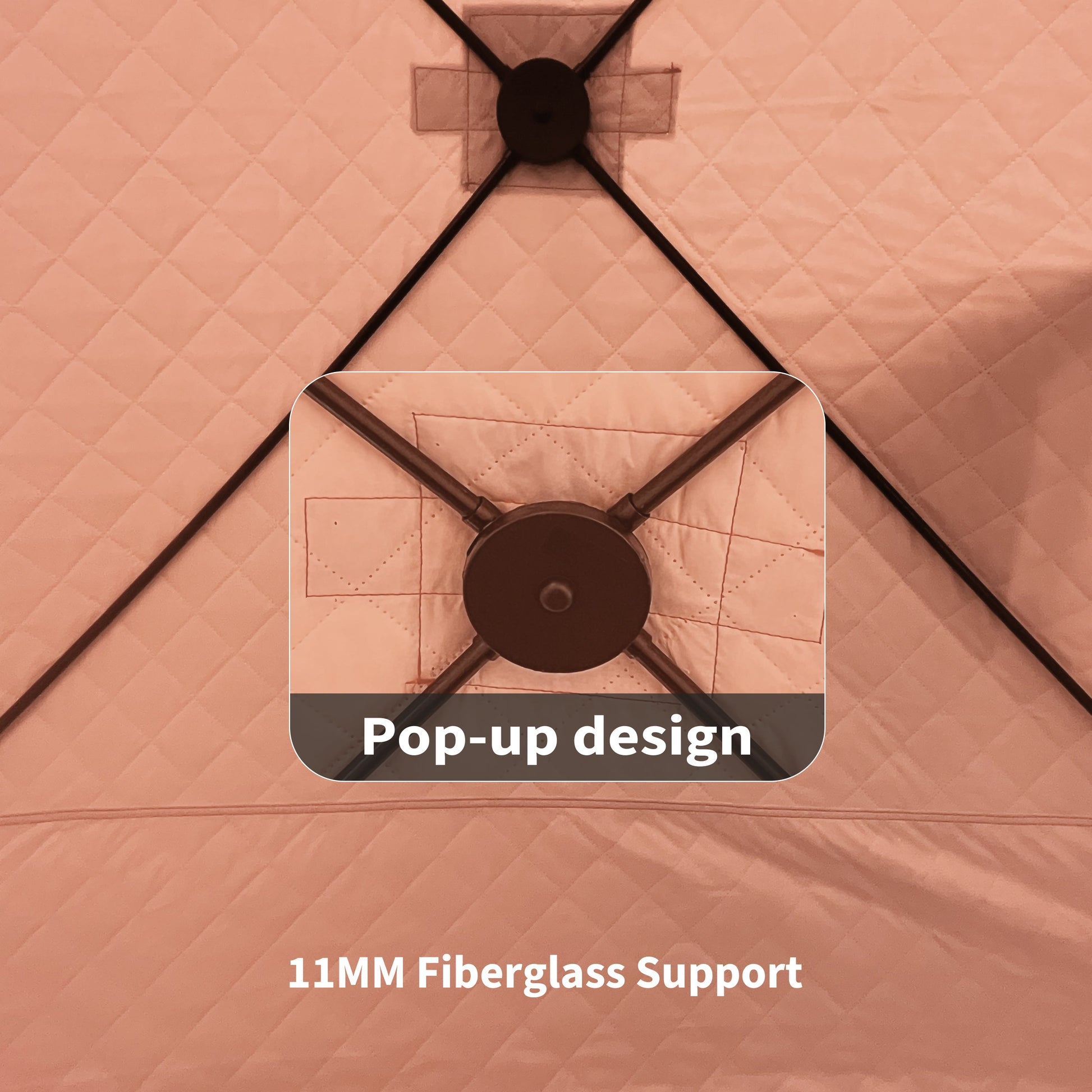 Garvee Ice Fishing Tent Pop-Up Hub-Style Insulated Shelter Large 3-4 Person Durable Lightweight Orange for Winter Fishing