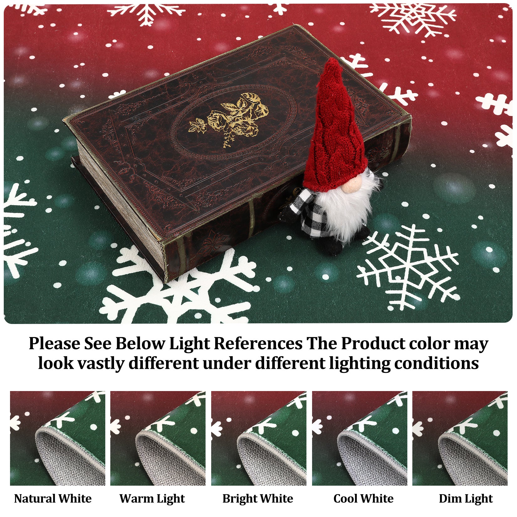 Garvee Bold Color Christmas Red & Green 5x7 Area Rugs - Non-Slip Reversible Washable Skin-Friendly Soft Rug - Machine Washable for Floor Washer, Pets & Baby Friendly Holiday Decor