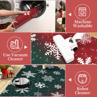 Garvee Bold Color Christmas Red & Green 2x8 Area Rugs - Non-Slip Reversible Washable Skin-Friendly Soft Rug - Machine Washable for Floor Washer, Pets & Baby Friendly Holiday Decor