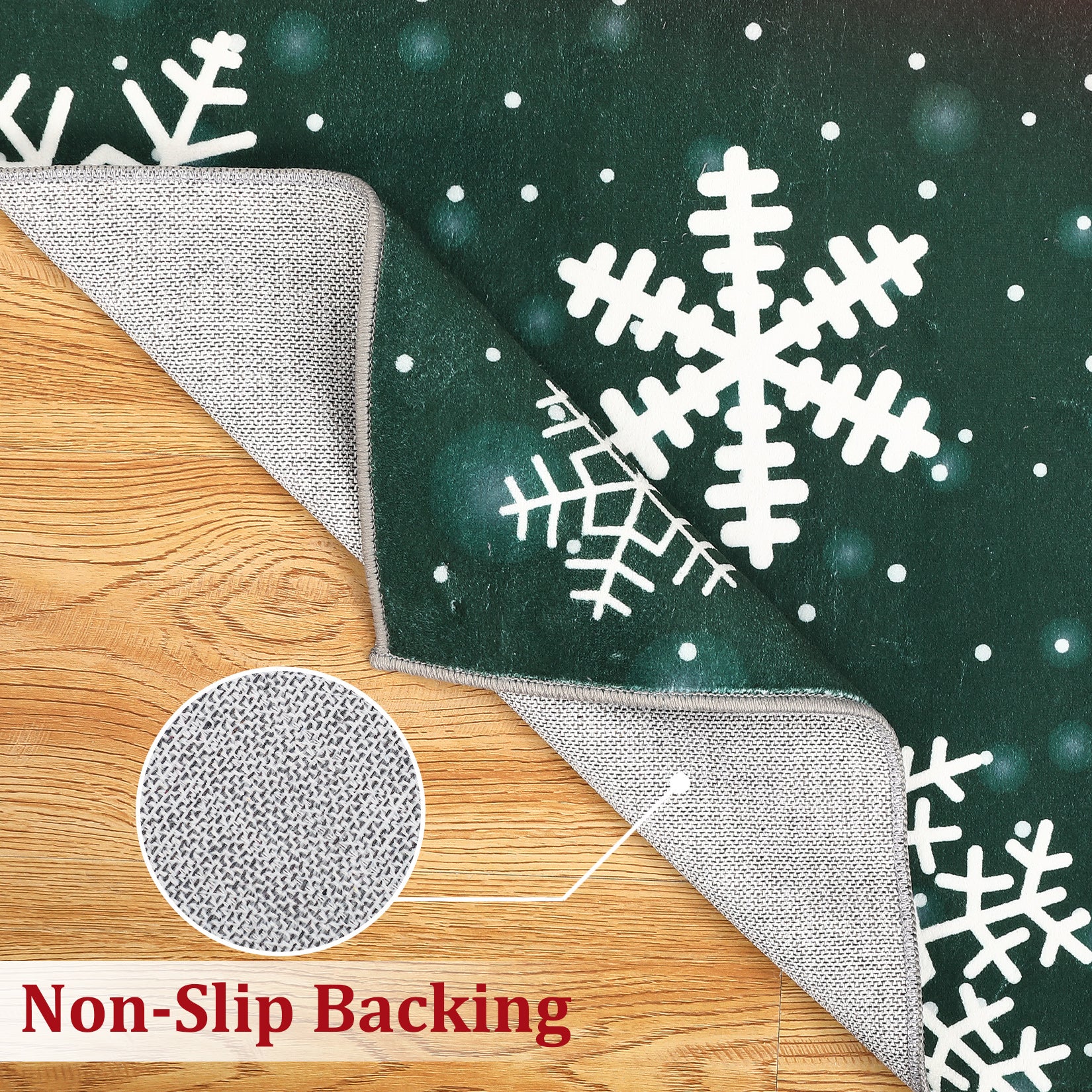 Garvee Bold Color Christmas Red & Green 2x8 Area Rugs - Non-Slip Reversible Washable Skin-Friendly Soft Rug - Machine Washable for Floor Washer, Pets & Baby Friendly Holiday Decor