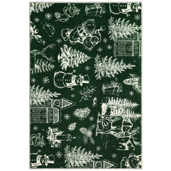 Garvee Christmas Rug Thin Washable Rug with Non Slip Rubber Backing, Low Pile Soft Indoor Carpet, Non Shedding Foldable Printed Floor Mats for Living Room Nursery Bedroom