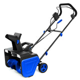 Garvee 20" Electric Snow Blower Brushless Motor 1800W 180° Adjustable Chute Waterproof All-Terrain Wheels 2 LED Lights Driveways Walkways - Blue