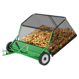 Garvee 48" Lawn Sweeper Tow Behind, Pull Behind Yard Sweeper, 12 Cu. Ft Large Hopper Leaf & Grass Collector, Heavy Duty Garden Sweeper with Adjustable Sweeping Height for Yard, Lawn, Farm - Green