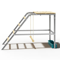 Garvee Chicken Perch with Swing, Sturdy Chicken Roosting Bars with Food Box for Backyard Farm, Chicken Perch for Coop, 37.4"L x 18.9"W x 28"H