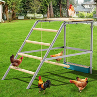 Garvee Chicken Perch with Swing, Sturdy Chicken Roosting Bars with Food Box for Backyard Farm, Chicken Perch for Coop, 37.4"L x 18.9"W x 28"H