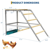 Garvee Chicken Perch with Swing, Sturdy Chicken Roosting Bars with Food Box for Backyard Farm, Chicken Perch for Coop, 37.4"L x 18.9"W x 28"H