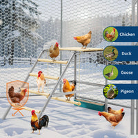 Garvee Chicken Perch with Swing, Sturdy Chicken Roosting Bars with Food Box for Backyard Farm, Chicken Perch for Coop, 37.4"L x 18.9"W x 28"H