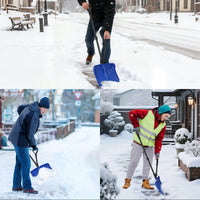 Garvee Snow Shovel with Assisted D-Ring Handle, Ergonomic Snow Pusher Shovel with 18 in Wide Blade, Lightweight & Durable Winter Tool for Driveway Walkway Garden Patio Yard