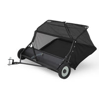 Garvee 42" Lawn Sweeper Tow Behind, Heavy Duty Yard Sweeper Pull Behind with 21 Cu.Ft Large Hopper & Adjustable Sweeping Height, Universal Leaf Grass Collector for Tractor ATV UTV, Black