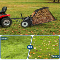 Garvee 50" Lawn Sweeper Tow Behind, Heavy Duty Yard Sweeper Pull Behind with 26 Cu.Ft Large Hopper & Adjustable Sweeping Height, Universal Leaf Grass Collector for Tractor ATV UTV, Black