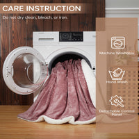Garvee Pink Heated Throw Blanket, Electric Throw Blanket, Velvet Soft Fast Heating Blankets Throw, 4 Heat Levels & 4H Auto Off, Machine Washable, Over-Heat Protection, ETL Certified, 50" x 60"
