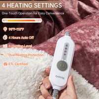 Garvee Pink Heated Throw Blanket, Electric Throw Blanket, Velvet Soft Fast Heating Blankets Throw, 4 Heat Levels & 4H Auto Off, Machine Washable, Over-Heat Protection, ETL Certified, 50" x 60"