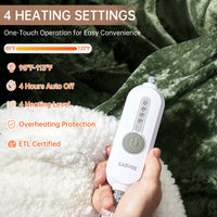 Garvee Electric Blanket Throw, Velvet Heated Throw Blanket, Luxury Soft Electric Heating Blankets, 4 Heat Levels & 4H Auto Off, ETL Certified, Machine Washable, 50" ×60" Green