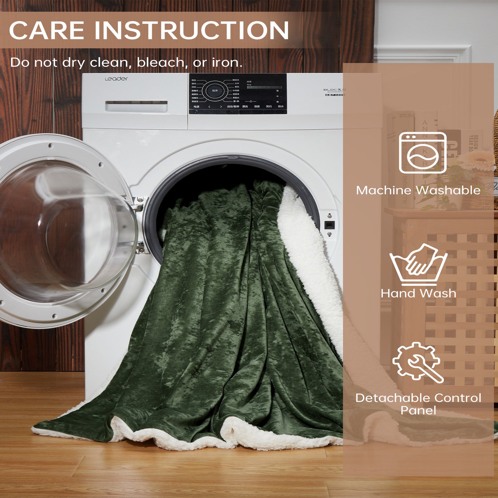 Garvee Electric Blanket Throw, Velvet Heated Throw Blanket, Luxury Soft Electric Heating Blankets, 4 Heat Levels & 4H Auto Off, ETL Certified, Machine Washable, 50" ×60" Green