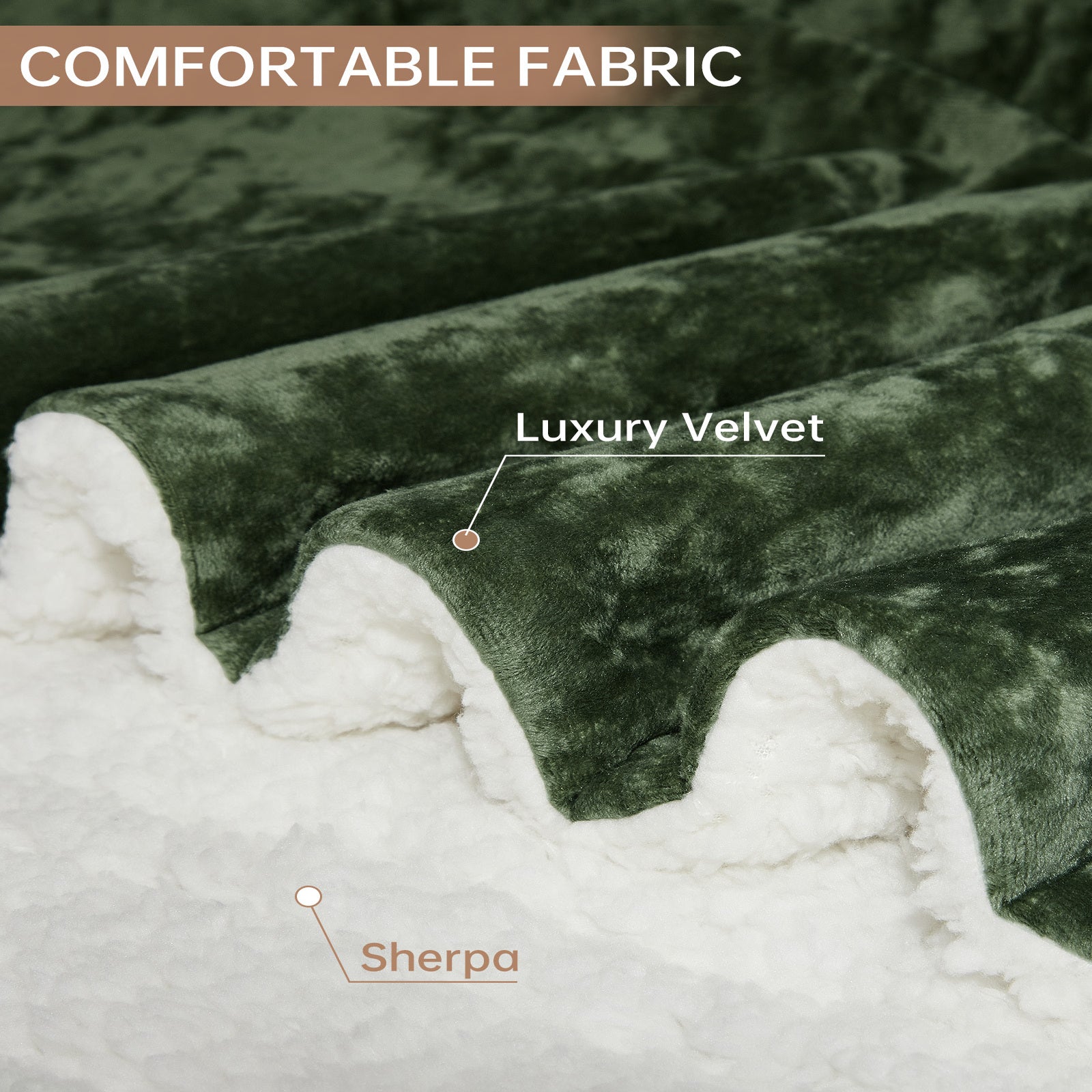 Garvee Electric Blanket Throw, Velvet Heated Throw Blanket, Luxury Soft Electric Heating Blankets, 4 Heat Levels & 4H Auto Off, ETL Certified, Machine Washable, 50" ×60" Green
