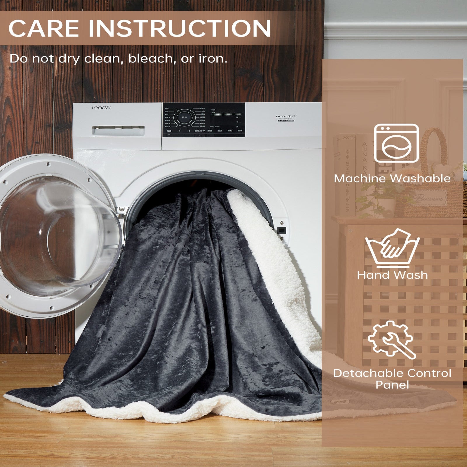 Garvee Electric Blanket Queen with Dual Controls, 4 Heat Settings & 10H Auto Off, Velvet Soft Heating Blankets, ETL Certified, Heated Blanket Queen Size, Machine Washable, 84"x90" Grey