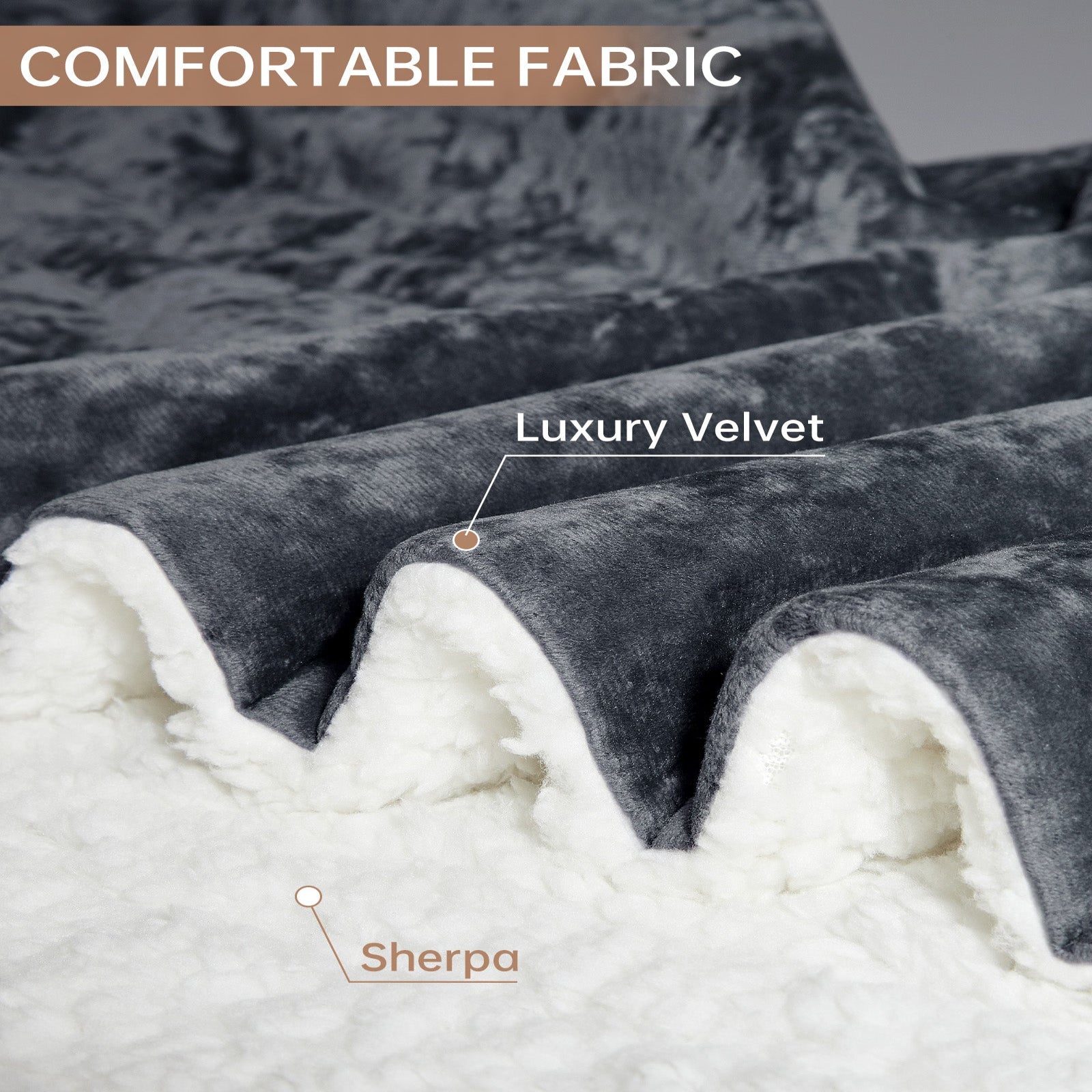 Garvee Heated Throw Blanket, 4 Heat Levels & 4H Auto Off, Electric Blanket Throw, Velvet Soft Cozy Heating Blankets Throw, Machine Washable, Over-Heat Protection, ETL Certified, 50" x 60" Grey