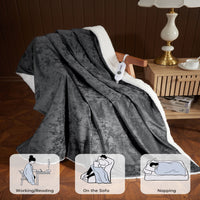 Garvee Heated Throw Blanket, 4 Heat Levels & 4H Auto Off, Electric Blanket Throw, Velvet Soft Cozy Heating Blankets Throw, Machine Washable, Over-Heat Protection, ETL Certified, 50" x 60" Grey