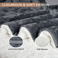 Garvee Electric Blanket Queen with Dual Controls, 4 Heat Settings & 10H Auto Off, Velvet Soft Heating Blankets, ETL Certified, Heated Blanket Queen Size, Machine Washable, 84"x90" Grey