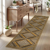 Garvee 2x6 Runner Rug Kitchen Rugs Non Slip Washable Hallway Long Bedroom Carpet Geometric Farmhouse Low Pile Soft Carpet Runners for Bathroom Entryway Laundry Room, Yellow - Yellow