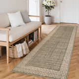 Garvee Modern 2x6 Kitchen Rugs Washable Brown Non Slip Ultra Thin Low Pile Stain Resistant Carpet for Laundry Bathroom Entryway Bedside - Brown