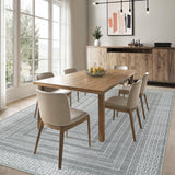 Garvee Grey 9x12 Living Room Rug, Washable Modern Bordered Area Carpet for Bedroom, Ultra Soft Thin Stain Resistant Floor Cover - Gray