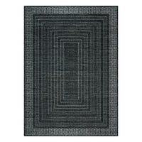 Garvee Bordered 5x7 Geometric Area Rug, Washable Non-Slip, Ultra Thin Soft Stain Resistant, Indoor Modern Floor Cover for Living Room Bedroom Dining
