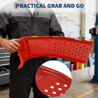 Garvee Heavy Duty Automotive Car Ramp Set – 2 Pack, 8,000 lbs Capacity, 8" Lift, Robust Steel, Reflective Stickers, For Trucks, SUVs, Vehicle Maintenance, Tool Kit – Red