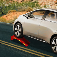 Garvee Heavy Duty Automotive Car Ramp Set – 2 Pack, 8,000 lbs Capacity, 8" Lift, Robust Steel, Reflective Stickers, For Trucks, SUVs, Vehicle Maintenance, Tool Kit – Red