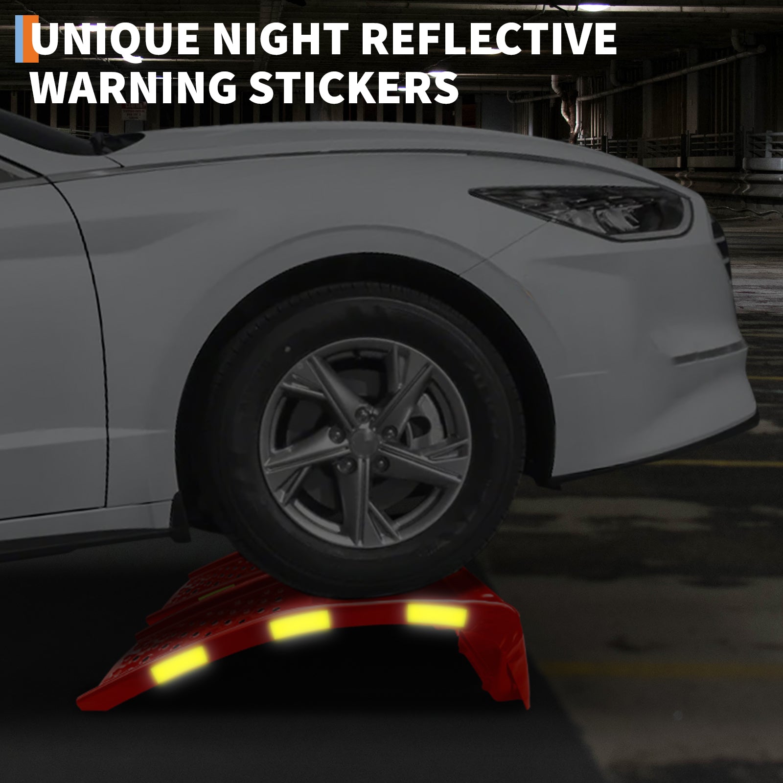 Garvee Heavy Duty Automotive Car Ramp Set – 2 Pack, 8,000 lbs Capacity, 8" Lift, Robust Steel, Reflective Stickers, For Trucks, SUVs, Vehicle Maintenance, Tool Kit – Red