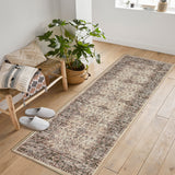 Garvee Vintage Boho Runner Rugs Beige 2'x6' Washable Non-Slip Soft Pastel Area Rugs for Living Room Bedroom Dining Room Nursery Office Farmhouse Hallway Entryway Home Decor - Beige