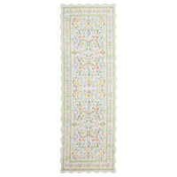 Garvee Floral Area Rug with Unique Shape - Rustic Natural Design Non-Slip Machine Washable Rug, Soft Bohemian Rug