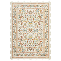 Garvee Floral Area Rug with Unique Shape - Rustic Natural Design Non-Slip Machine Washable Rug, Soft Bohemian Rug