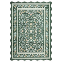 Garvee Floral Area Rug with Unique Shape - Rustic Natural Design Non-Slip Machine Washable Rug, Soft Bohemian Rug