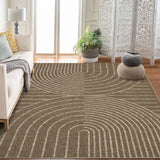 Garvee Modern Rainbow Easy Jute Area Rugs, Washable Contemporary Natural Indoor Outdoor Rug, Non Slip Floor Carpet for for Living Room Bedroom Nursery Office Farmhouse Patio Backyard RV - Brown