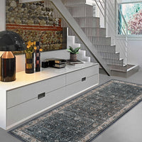 Garvee Washable Runner Rugs, Black 2'X6' Antique Distressed Long Rug, Modern Non Slip Stain Resistant Vintage Print Accent Carpet Floor Mat for Living Room Bedroom Dining Office Farmhouse Hallway Entryway