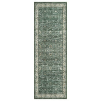 Garvee Washable Runner Rugs, Green 2'X6' Antique Distressed Long Rug, Modern Non Slip Stain Resistant Vintage Print Accent Carpet Floor Mat for Living Room Bedroom Dining Office Farmhouse Hallway Entryway