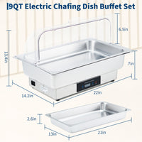 Garvee Electric Chafing Dish Buffet Set, 9 QT Stainless Steel Food Warmer with Temperature Control & Transparent Roll Top Lid, Catering Server for Parties, Banquets, Buffets, Keeping Food Warm & Fresh (Copy)