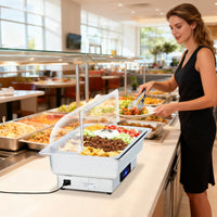 Garvee Electric Chafing Dish Buffet Set, 9 QT Stainless Steel Food Warmer with Temperature Control & Transparent Roll Top Lid, Catering Server for Parties, Banquets, Buffets, Keeping Food Warm & Fresh (Copy)