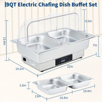 Garvee Electric Chafing Dish Buffet Set, 9 QT Stainless Steel Food Warmer with Temperature Control & Transparent Roll Top Lid, Catering Server for Parties, Banquets, Buffets, Keeping Food Warm & Fresh