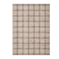 Garvee Washable Checkered 9x12 Living Room Rugs, Ultra Thin Non Slip Geometric Area Rug for Bedroom Dining Room, Taupe