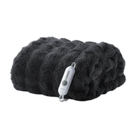 Garvee Heated Blanket Throw, Faux Fur Electric Throw with 4 Heat Settings, Soft Bubble Blanket with 4 Hours Auto-Off & Overheat Protection, for Gifts Home Couch or Bed, Dark Grey