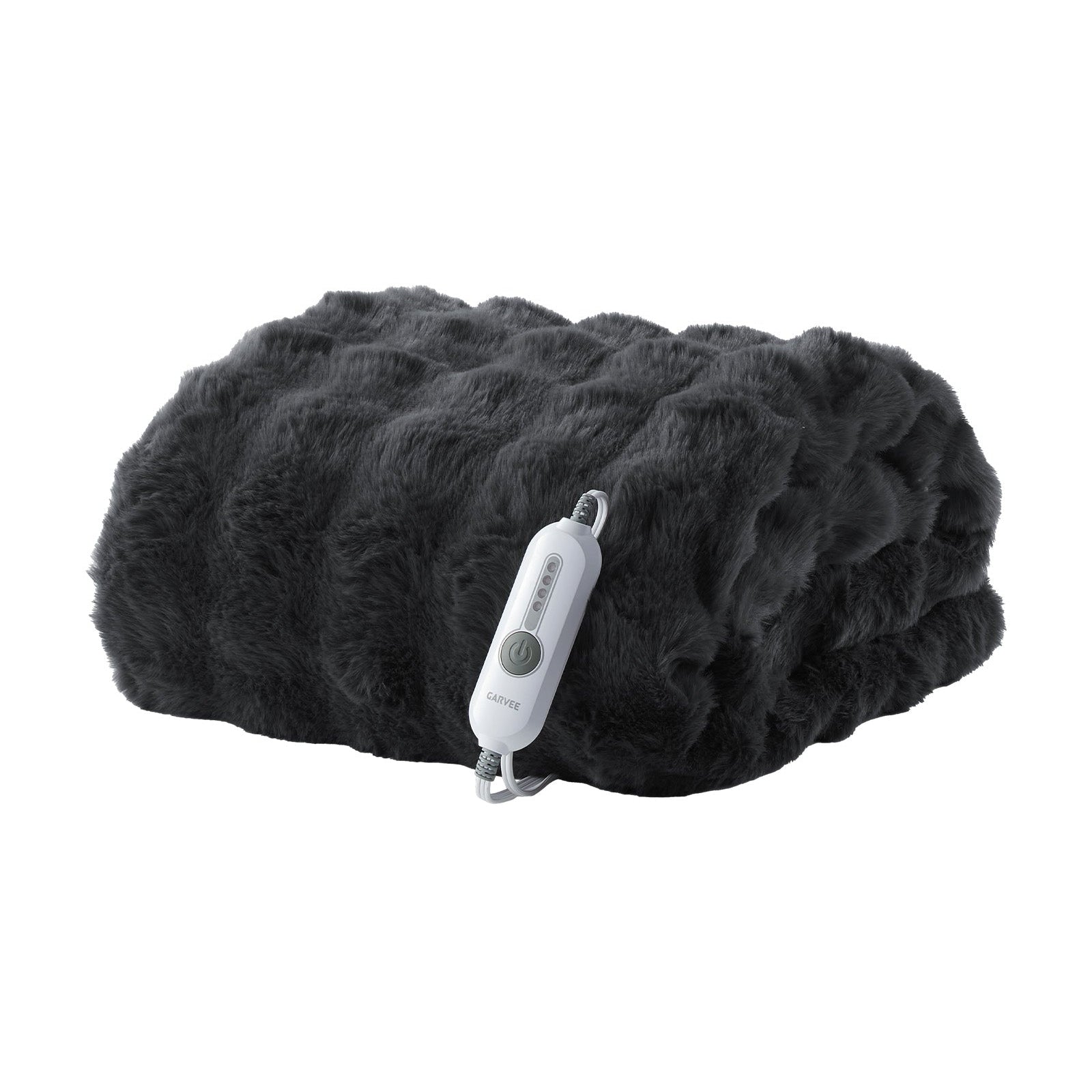 Garvee Heated Blanket King, Dual Control Faux Fur Electric Blanket with 4 Heat Settings, Soft Bubble Blanket with 8 Hour Auto-Off & Overheat Protection, for Gifts Home Couch or Bed, Dark Grey