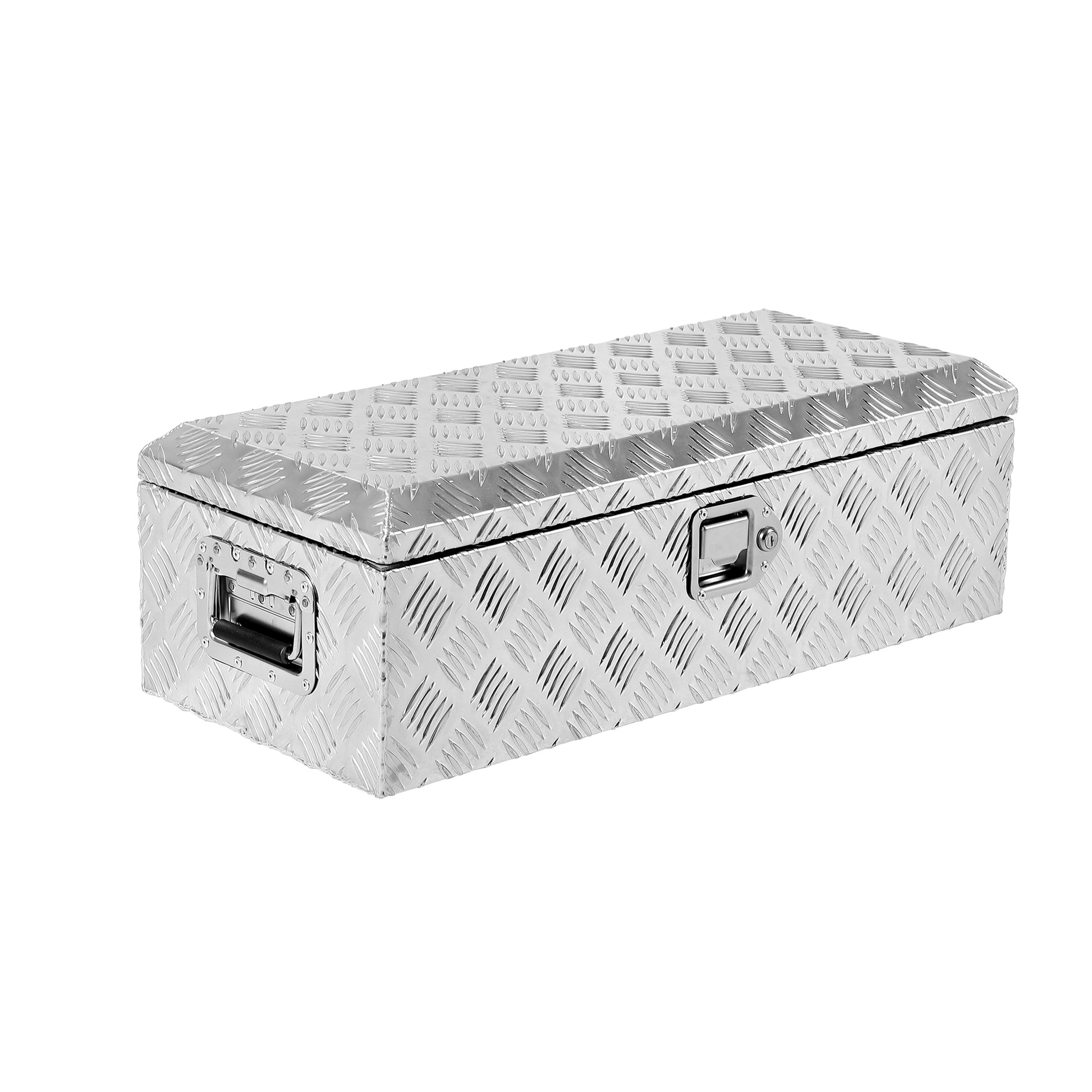 Garvee 48X15 Inch Truck Bed Tool Box, Heavy-Duty Aluminum Diamond Plate Storage Chest, Waterproof with Lock, for Trucks, Trailers, RVs, and Warehouses, Silver