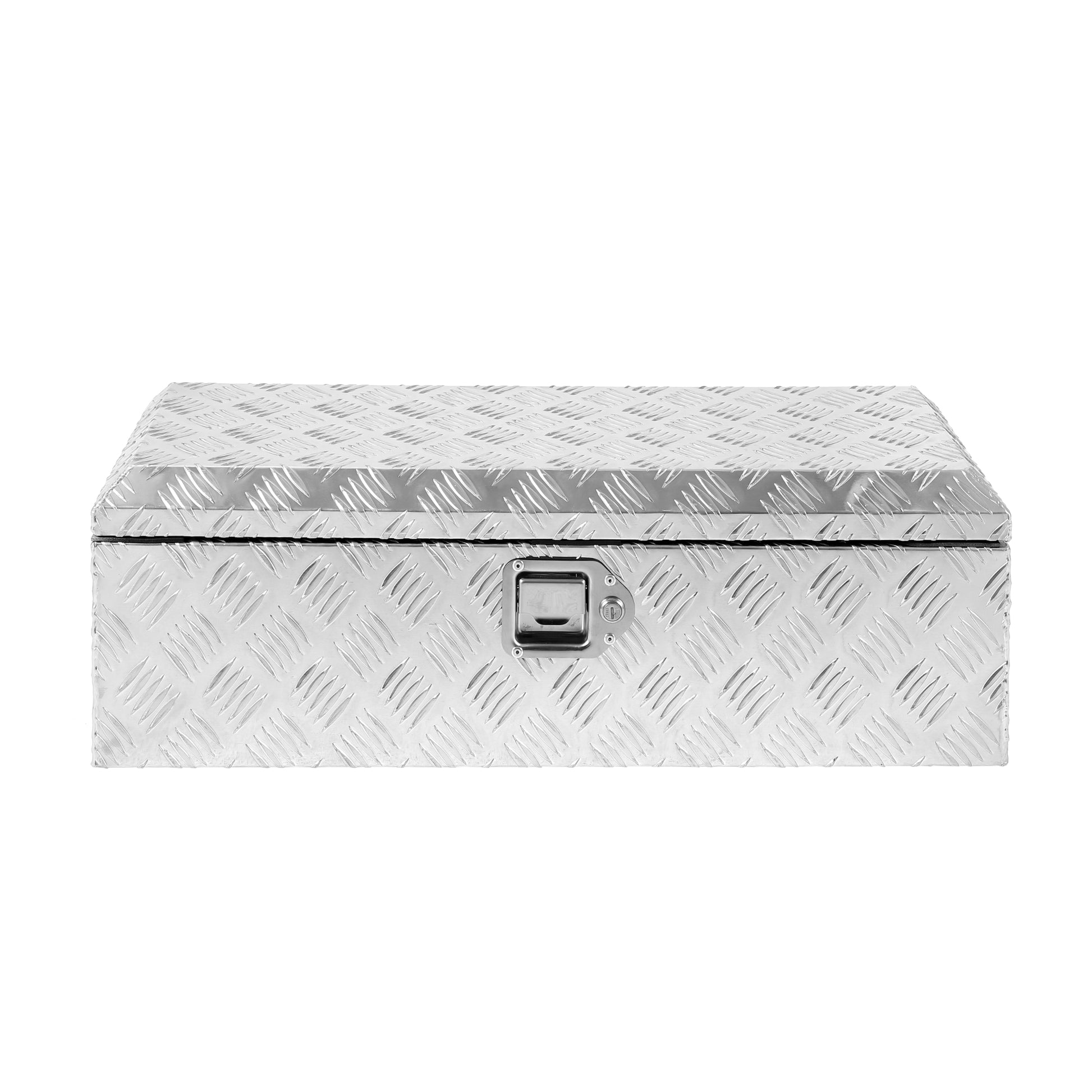 Garvee 48X15 Inch Truck Bed Tool Box, Heavy-Duty Aluminum Diamond Plate Storage Chest, Waterproof with Lock, for Trucks, Trailers, RVs, and Warehouses, Silver