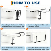 Garvee Hydraulic Metal Hot Tub Cover Lifter - Heavy-Duty Adjustable Spa Lid Remover - Global Undermount, No-Drill Install - Fits 32"–52", Single Gas Rod - Single Gas Rod Width 32"–52" Galvanized