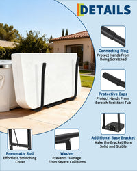 Garvee Hydraulic Metal Hot Tub Cover Lifter - Heavy-Duty Adjustable Spa Lid Remover - Global Undermount, No-Drill Install - Fits 32"–52", Single Gas Rod - Single Gas Rod Width 32"–52" Galvanized