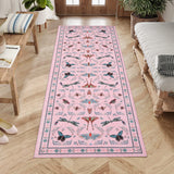 Garvee Insect Washable Soft Area Rugs for Living Room Bedroom Ultra-Thin Non Slip Dining Room Stain Resistant Rug Large Carpet for Office Nursery Bedroom - Pink